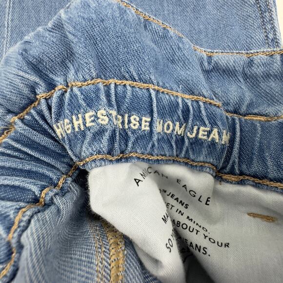 American Eagle Outfitters Highest Rise Mom Tie Waist Jeans Women's Size 4 Short - Picture 7 of 9